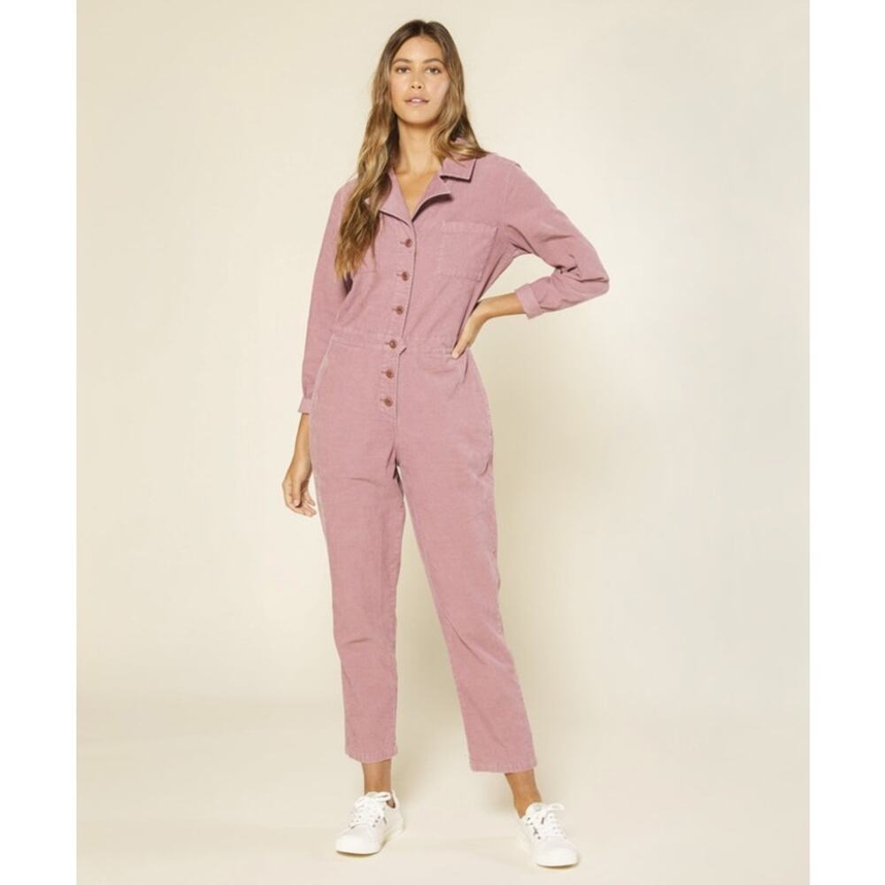 Outerknown Mauve Button-Front Jumpsuit